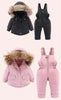2pcs Set Children Winter Down Jacket and Jumpsuit