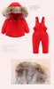 2pcs Set Children Winter Down Jacket and Jumpsuit