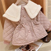 Girls Padded Thickened Wide Pockets Jacket 2Y-8Y
