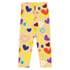 Kid's Leggings Heart Yellow Print 2Y-7Y