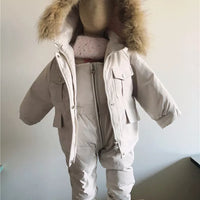 2pcs Set Children Winter Down Jacket and Jumpsuit