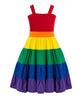 Sleeveless Rainbow Summer Dress 3Y-10Y