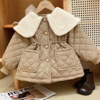 Girls Padded Thickened Wide Pockets Jacket 2Y-8Y