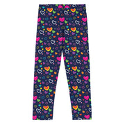 Kid's Leggings Dark Small Heart Print 2Y-7Y