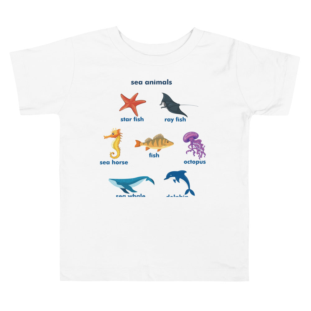Toddler Short Sleeve Tee Sea Animals 2Y-5Y