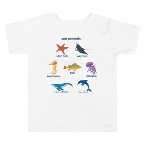 Toddler Short Sleeve Tee Sea Animals 2Y-5Y