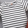 Striped Tee-shirt And Velvet Dungarees Set 12M-24M