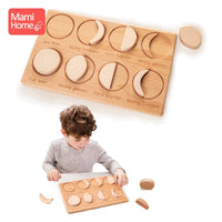 Montessori Science Toys Wooden Moon Puzzle Board  8 Moon Phases